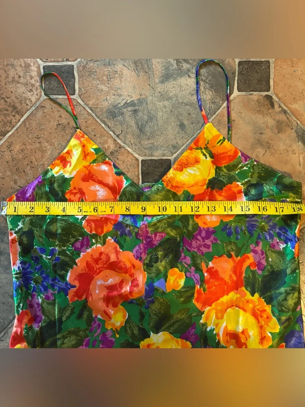 Vintage 80s 90s Victoria’s Secret Gold Label Floral Satin Robe Slip Set Size L